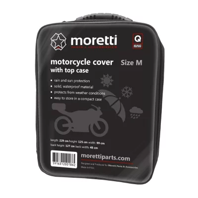 Pokrowiec na motocykl z kufrem, z gumką M Moretti
